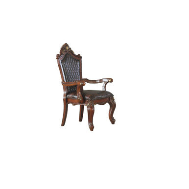 ACME 68223 Picardy Arm Chair (Set-2), Cherry Oak & PU ACME Furniture