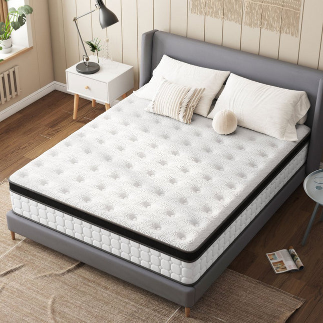 12" Hybrid Pocket Coil Gel Memory Foam King Mattress HomeRoots