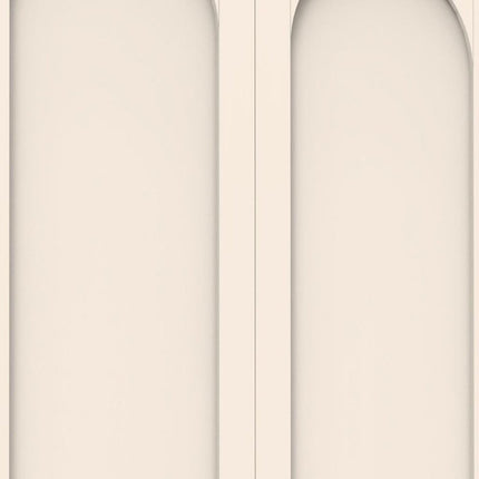 71" Cream Stainless Steel Locking Pantry Or Storage Closet With Arched Panel Doors HomeRoots