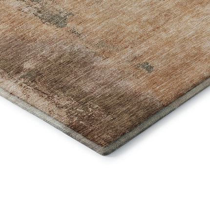 9' X 12' Terra Cotta Beige And Sage Abstract Washable Area Rug With UV Protection HomeRoots