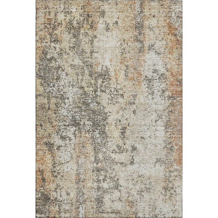 9' X 12' Terra Cotta Brown And Gray Abstract Washable Area Rug With UV Protection HomeRoots