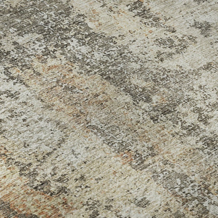 9' X 12' Terra Cotta Brown And Gray Abstract Washable Area Rug With UV Protection HomeRoots