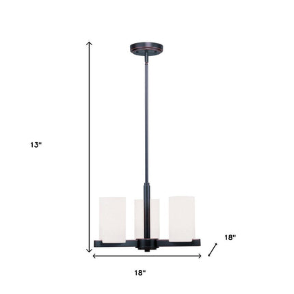 Three Light Dimmable Chandelier With Shades HomeRoots