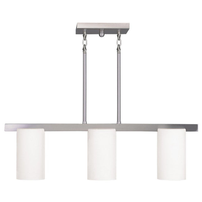 Nickel And White Three Light Metal Dimmable Chandelier With Shades HomeRoots