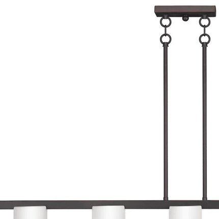 Bronze Five Light Metal Dimmable Chandelier With Shades