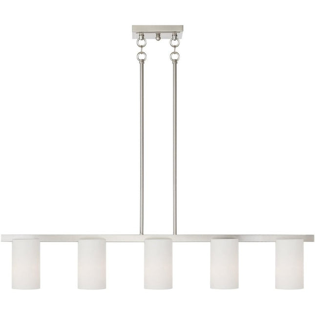 Five Light Dimmable Chandelier With Shades HomeRoots