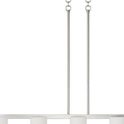 Nickel Five Light Metal Dimmable Chandelier With Shades