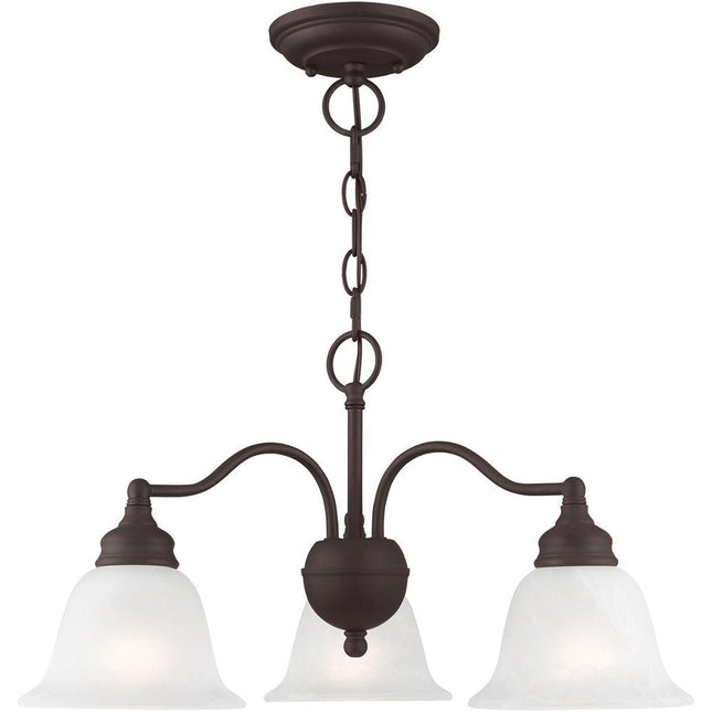 Bronze Three Light Dimmable Chandelier With Shades HomeRoots