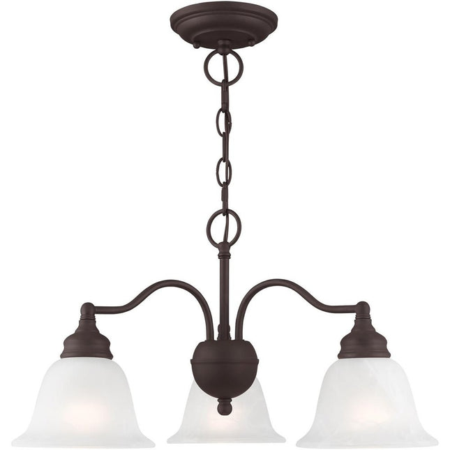 Bronze Three Light Metal Dimmable Chandelier With Shades