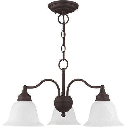 Bronze Three Light Metal Dimmable Chandelier With Shades