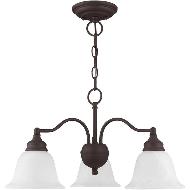 Bronze Three Light Metal Dimmable Chandelier With Shades