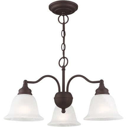 Bronze Three Light Metal Dimmable Chandelier With Shades