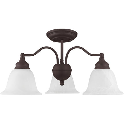 Bronze Three Light Metal Dimmable Chandelier With Shades