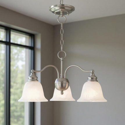Three Light Dimmable Chandelier With Shades HomeRoots