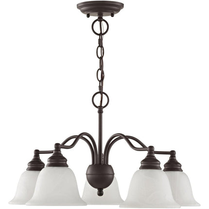 Bronze Five Light Dimmable Chandelier With Shades HomeRoots