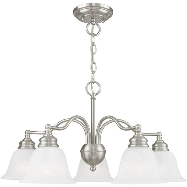 Five Light Dimmable Chandelier With Shades HomeRoots