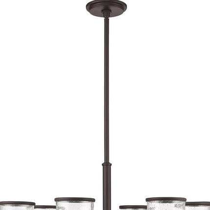 Bronze Six Light Metal Dimmable Chandelier With Shades