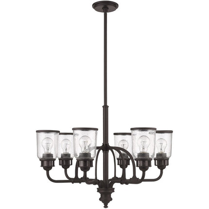 Bronze Six Light Dimmable Chandelier With Shades HomeRoots