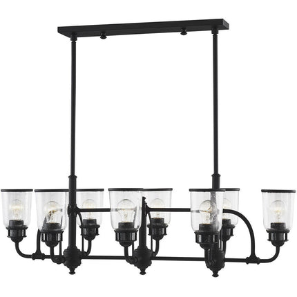 Black Eight Light Dimmable Chandelier With Shades HomeRoots