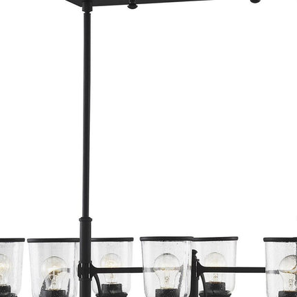 Black Eight Light Dimmable Chandelier With Shades HomeRoots