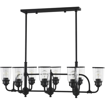 Black Eight Light Dimmable Chandelier With Shades HomeRoots
