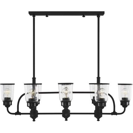 Black Eight Light Dimmable Chandelier With Shades HomeRoots