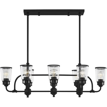 Black Eight Light Dimmable Chandelier With Shades HomeRoots