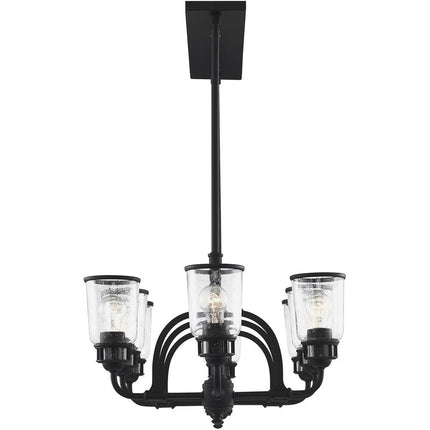 Black Eight Light Dimmable Chandelier With Shades HomeRoots