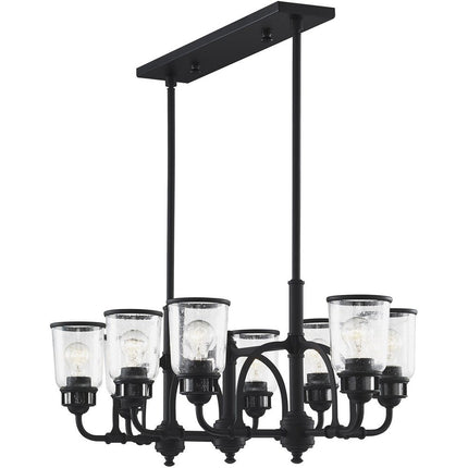 Black Eight Light Dimmable Chandelier With Shades HomeRoots