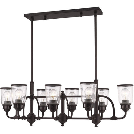 Bronze Eight Light Dimmable Chandelier With Shades HomeRoots