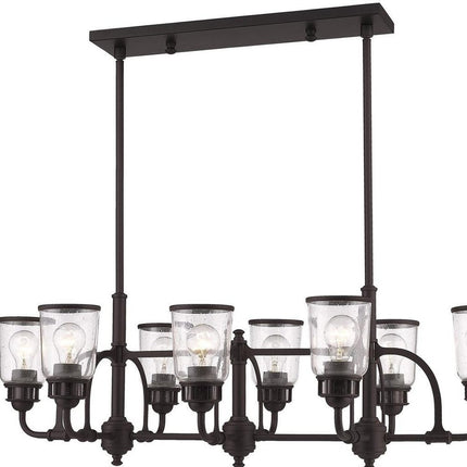 Bronze Eight Light Dimmable Chandelier With Shades HomeRoots