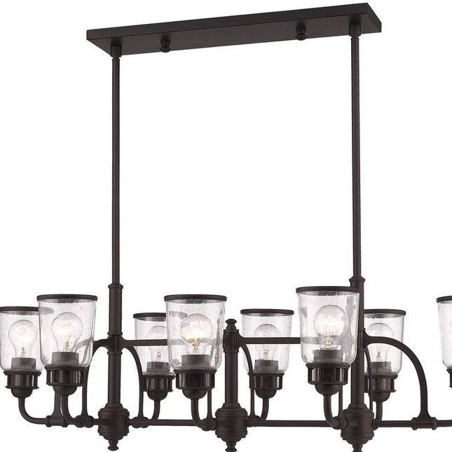 Bronze Eight Light Dimmable Chandelier With Shades HomeRoots