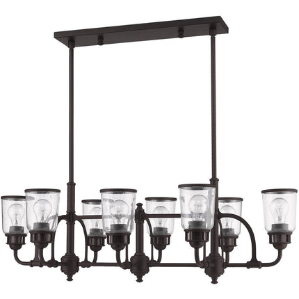 Bronze Eight Light Dimmable Chandelier With Shades HomeRoots