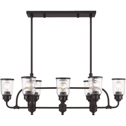 Bronze Eight Light Dimmable Chandelier With Shades HomeRoots