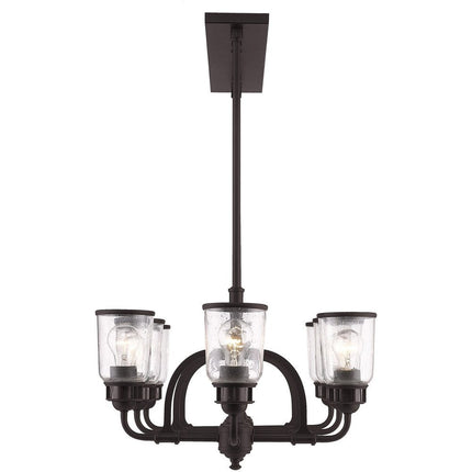 Bronze Eight Light Dimmable Chandelier With Shades HomeRoots