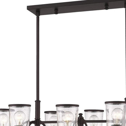 Bronze Eight Light Dimmable Chandelier With Shades HomeRoots