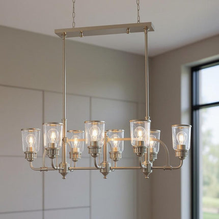 Eight Light Dimmable Chandelier With Shades HomeRoots