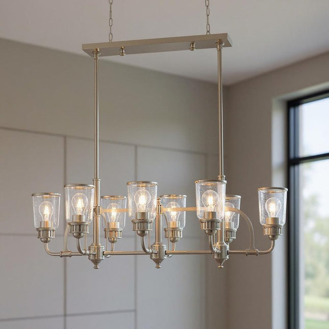 Eight Light Dimmable Chandelier With Shades HomeRoots