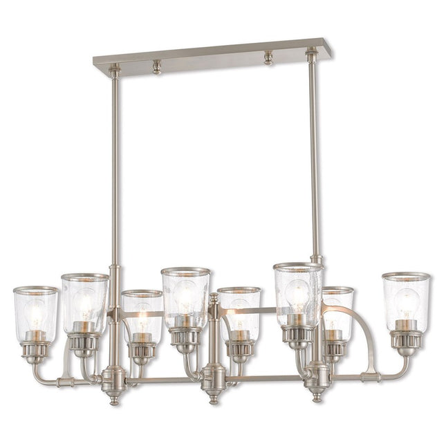 Eight Light Dimmable Chandelier With Shades HomeRoots