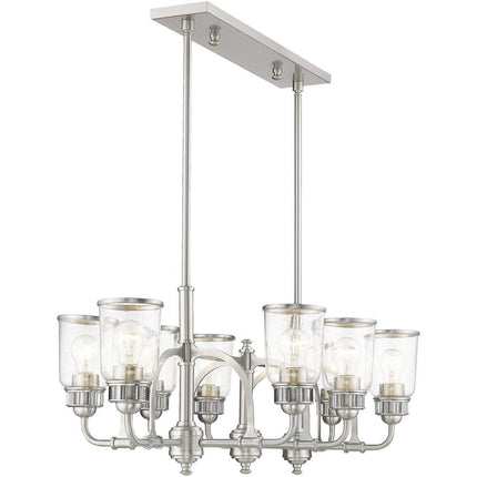 Eight Light Dimmable Chandelier With Shades HomeRoots