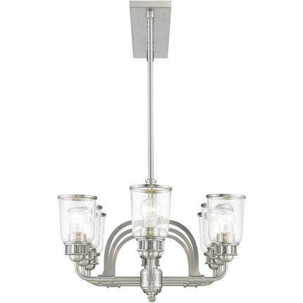 Eight Light Dimmable Chandelier With Shades HomeRoots