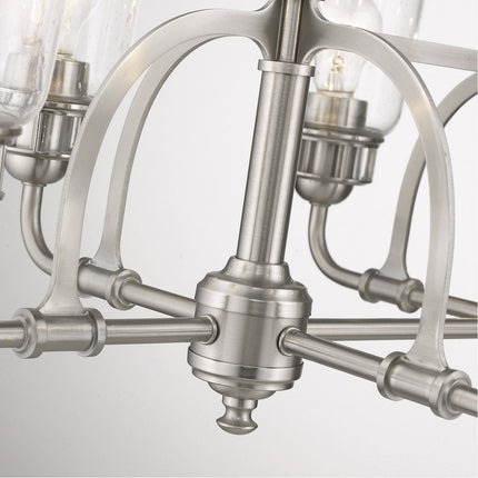 Eight Light Dimmable Chandelier With Shades HomeRoots
