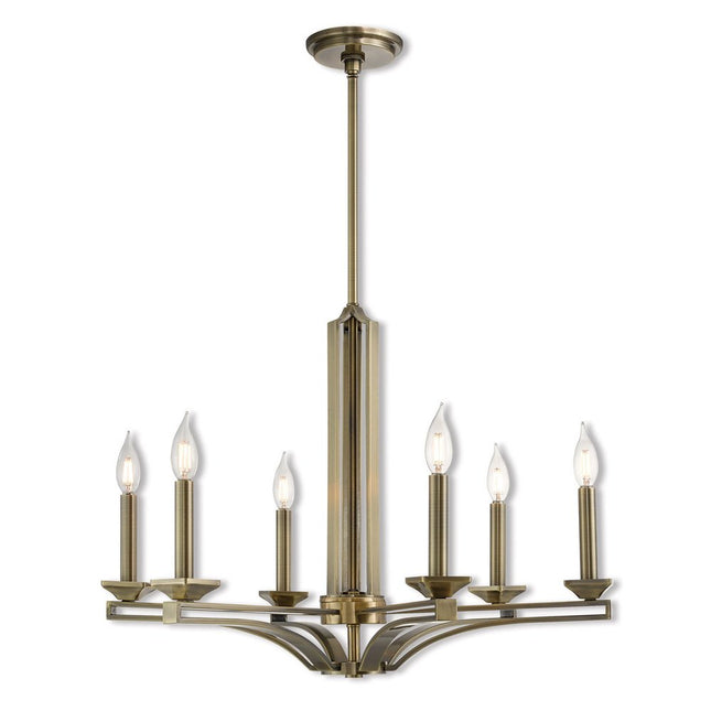 Six Light Dimmable Chandelier With Shades HomeRoots