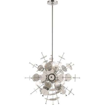 Six Light Dimmable Chandelier With Shades HomeRoots