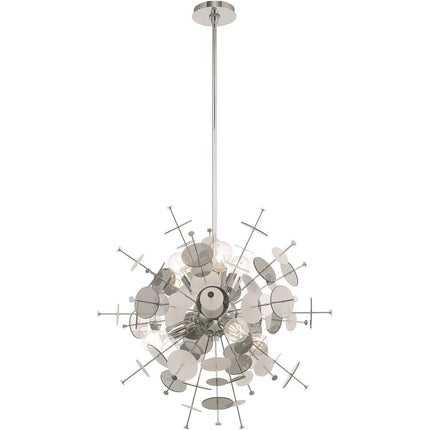 Six Light Dimmable Chandelier With Shades HomeRoots