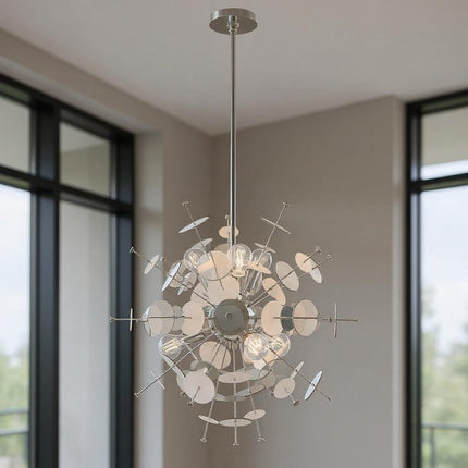 Six Light Dimmable Chandelier With Shades HomeRoots