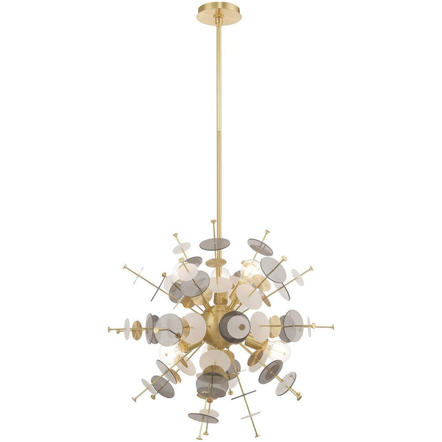 Six Light Dimmable Chandelier With Shades HomeRoots