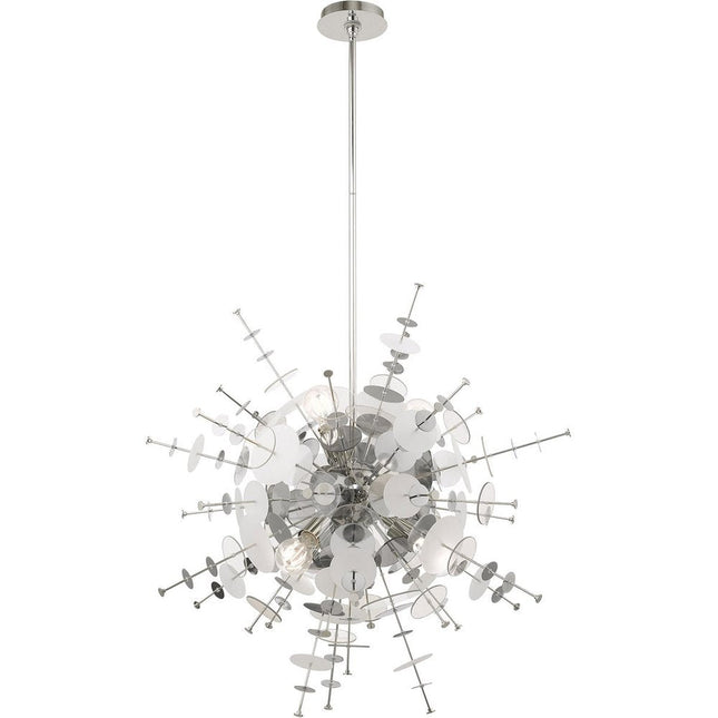 Six Light Dimmable Chandelier With Shades HomeRoots