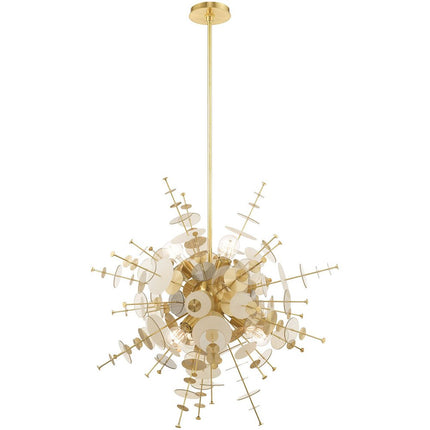 Six Light Dimmable Chandelier With Shades HomeRoots