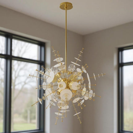 Six Light Dimmable Chandelier With Shades HomeRoots